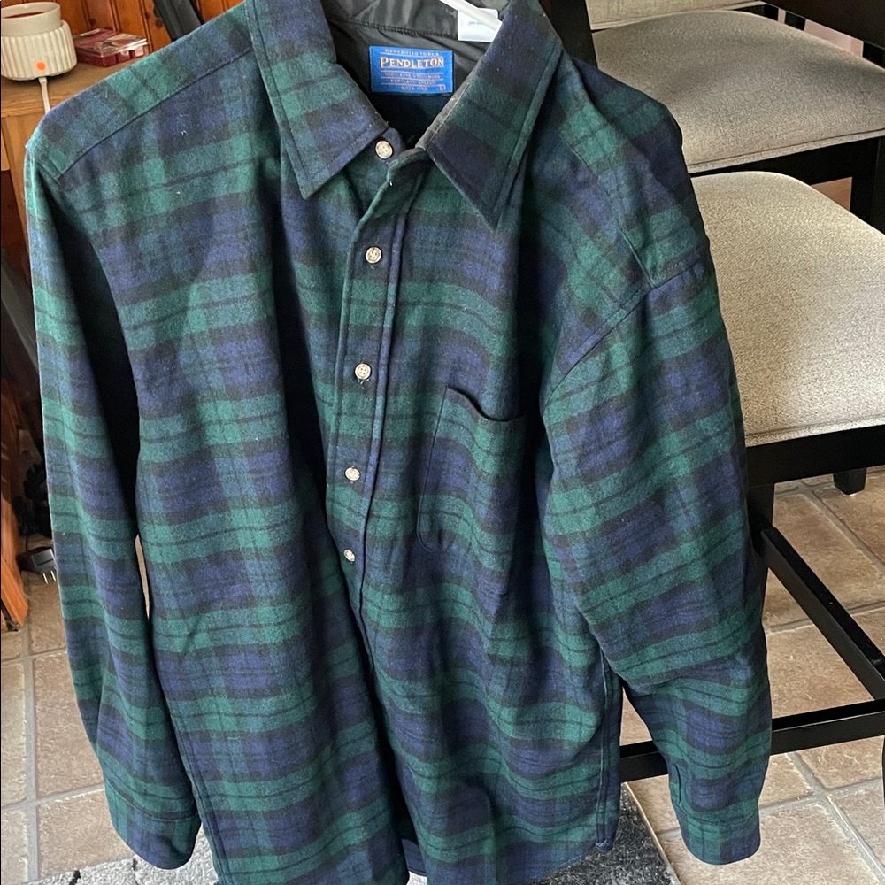 Pendleton Navy and Forest Plaid Shirt